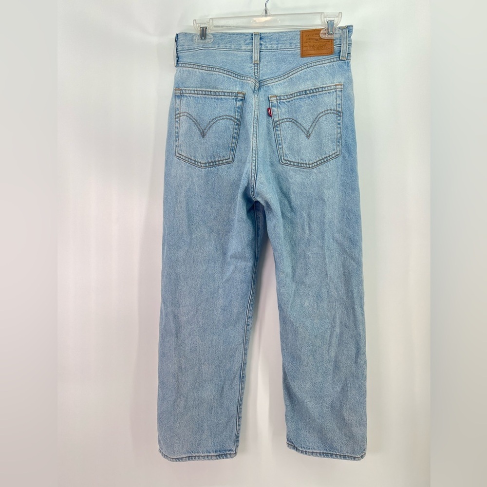 Levi’s Light Wash Ribcage High Rise Straight Leg Denim Jeans 29 Twenty Nine - Picture 5 of 12